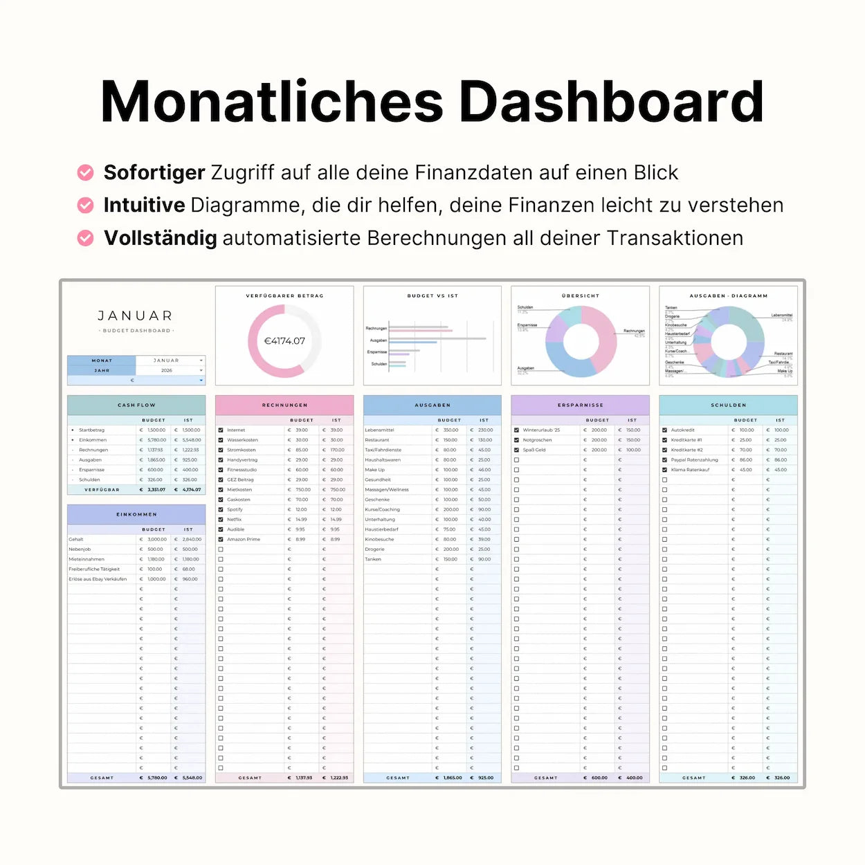 Haushaltsbuch Plus - Bunte Edition